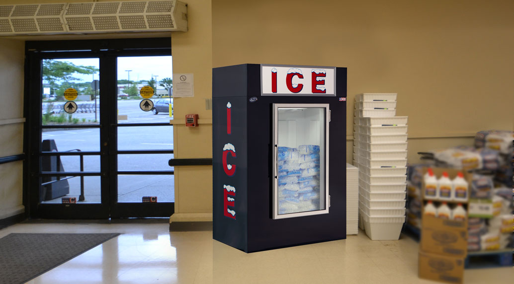 Leer single-door outdoor ice merchandiser