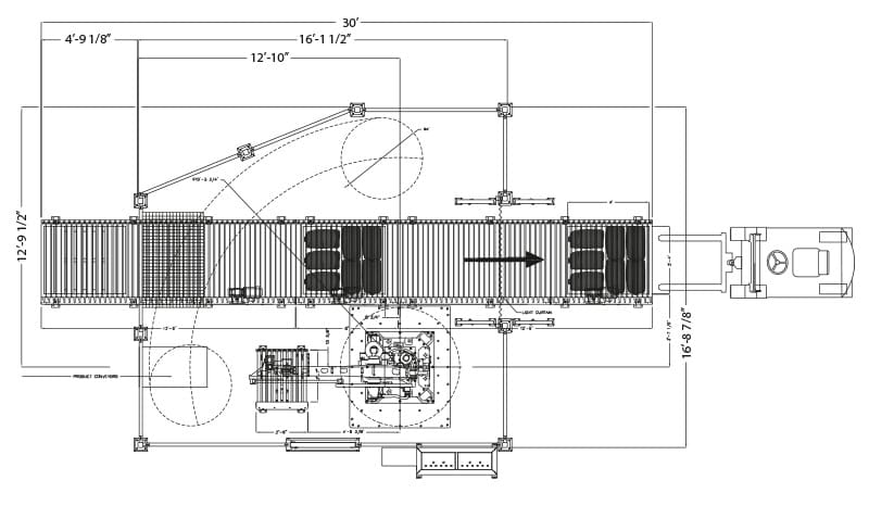 Robotic Palletizing Systems 5 jmc packaging equipment product robotic ice palletizing system dimensions specifications